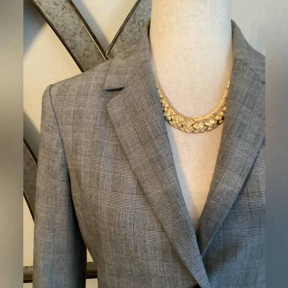 MICHAEL KORS Black & White Glen Plaid Jacket Blazer - Picture 3 of 10